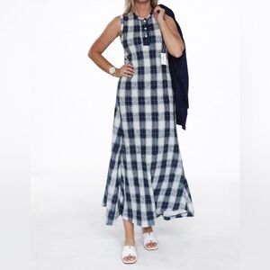 Ralph Lauren Blue and White Polo Collar Sundress